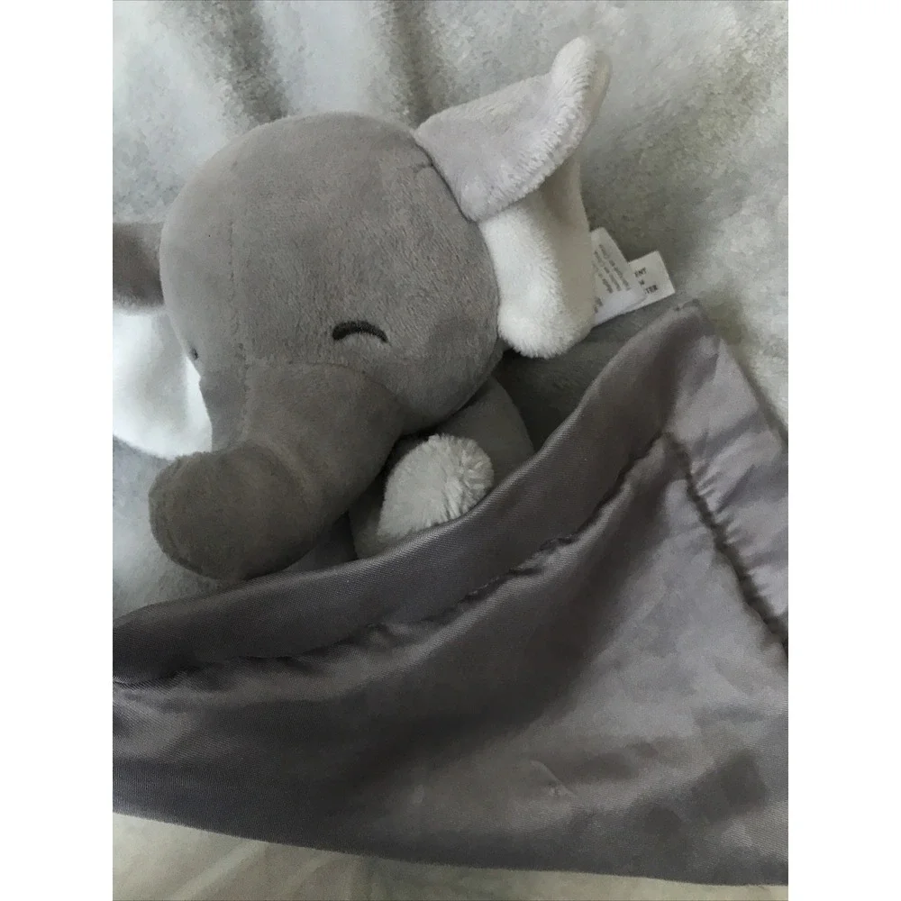 Carter's Gray Elephant Security Blanket Grey‎ Lovey Lovie Soft Cuddle Satin 2016